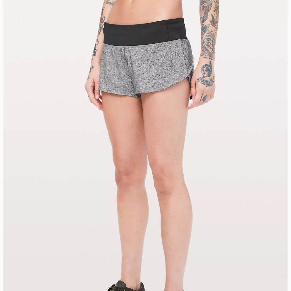Size 2 gray Lululemon speed up shorts, 2.5 inch